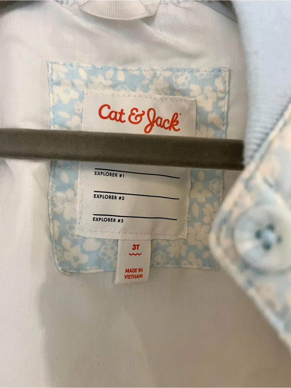 Cat & Jack Light Blue Floral Quilted Jacket